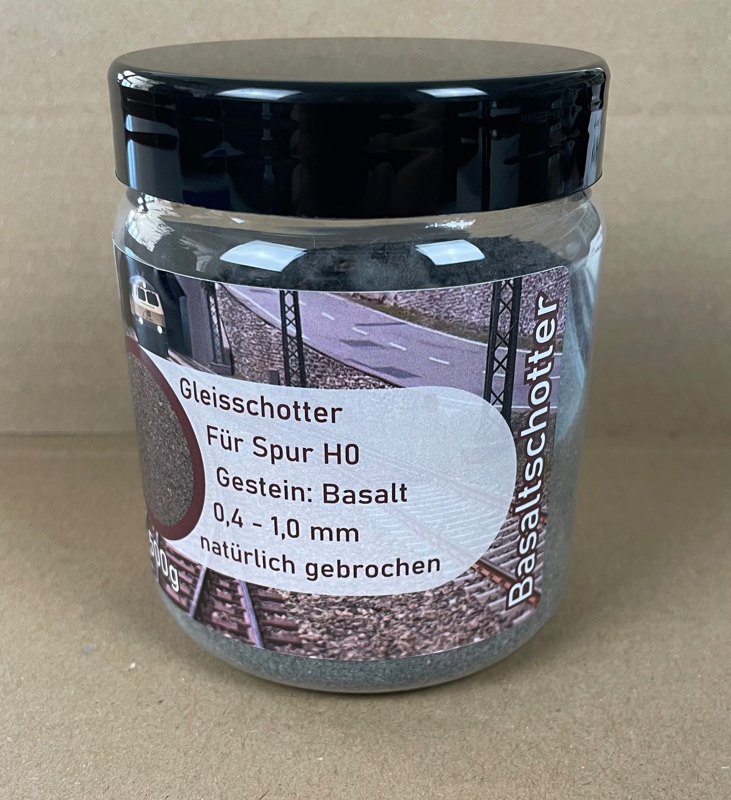 Basalt Gleisschotter 500g Dose – ideal für das Märklin C-Gleis