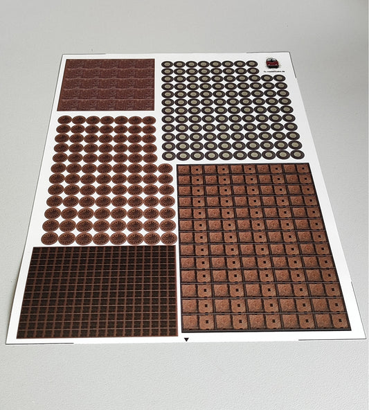 Schachtabdeckungen Kanaldeckel Gullis Bogen 1 in 1:87 Spur H0 selbstklebend im Set | FS-Modellbahn.de