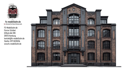 Modellbahnhintergrund zu Lofts umgebautes Industriegebäude Spur H0 1zu87 zum Download