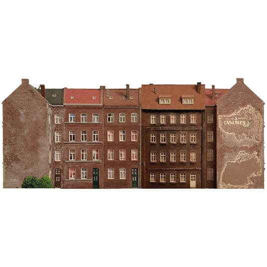 Modellbahnhintergrund Hinterhofgebäude 2er Set Spur H0 1zu87