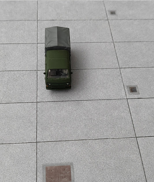 2er Set Dekorbögen Betonplattenboden für Kasernen und Gewerbe in Spur H0 | DB00000129