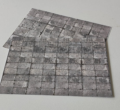 Set of 2 Decor Sheets Weathered Concrete Slab Flooring in N Gauge