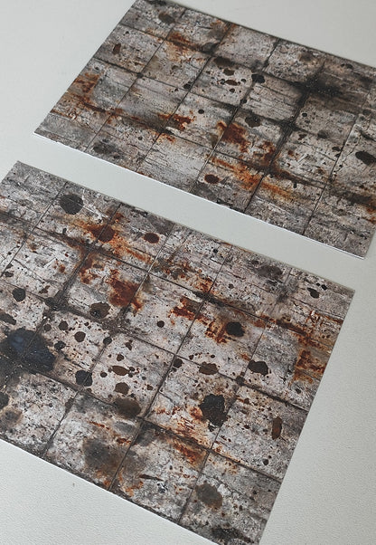 2-piece Decorative Sheet Set Concrete Slab Flooring with Severe Weathering TT Scale