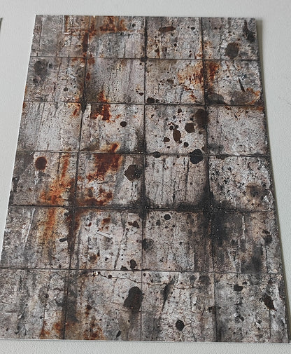 2-piece Decorative Sheet Set Concrete Slab Flooring with Severe Weathering TT Scale