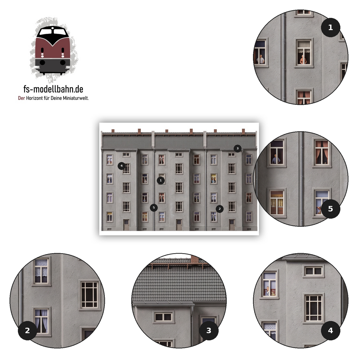 Modellbahnhintergrund 3er Set Aufkleber Gebäuderückseiten Spur H0 1zu87 | KM00000141