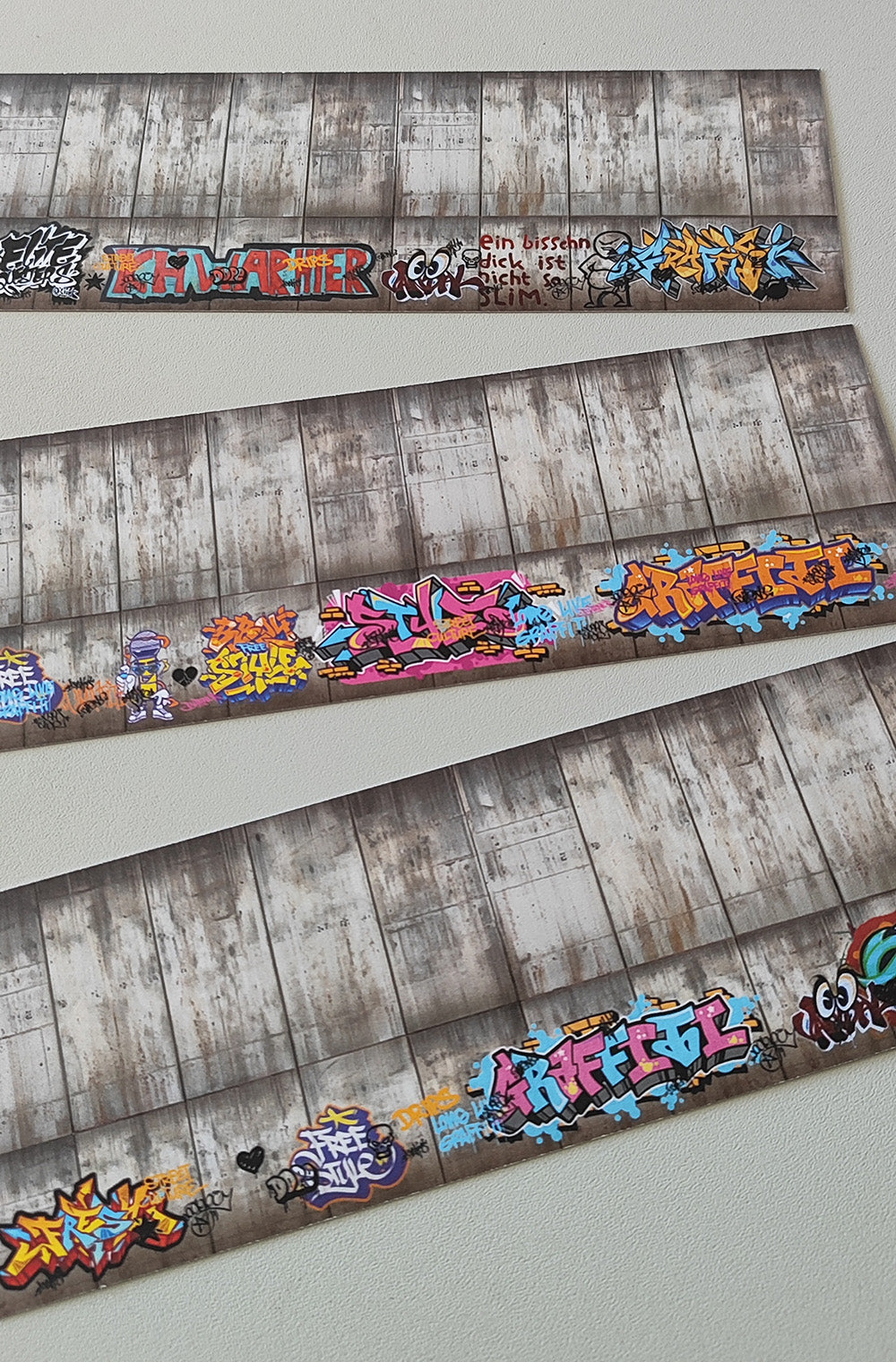 Dekorbögen Betonwand mit und ohne Graffitis Spur TT für Rampen und Wände | DB00000064
