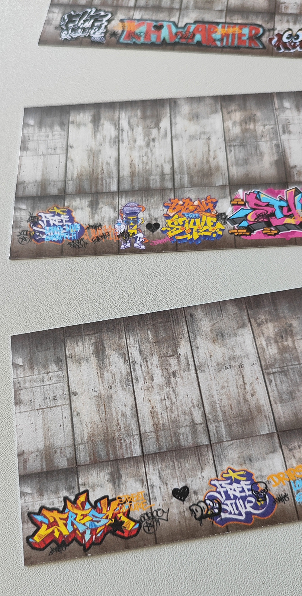 Dekorbögen Betonwand mit und ohne Graffitis Spur TT für Rampen und Wände | DB00000064