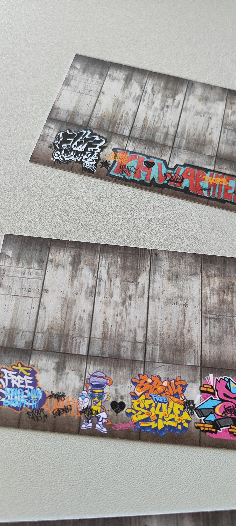 Dekorbögen Betonwand mit und ohne Graffitis Spur TT für Rampen und Wände | DB00000064
