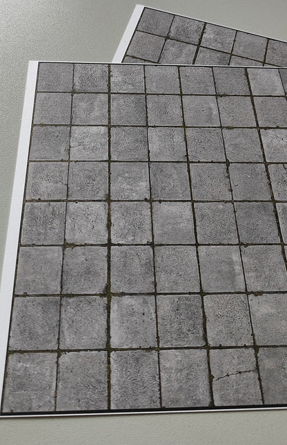 Set of 2 Decorative Sheets Concrete Slab Flooring Square Slabs H0 Gauge