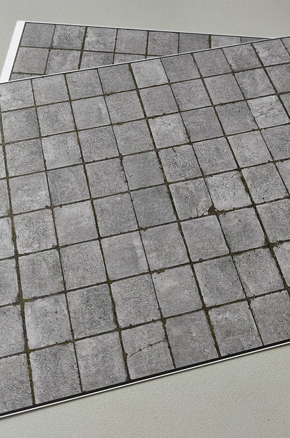 Set of 2 Decorative Sheets Concrete Slab Flooring Square Slabs H0 Gauge