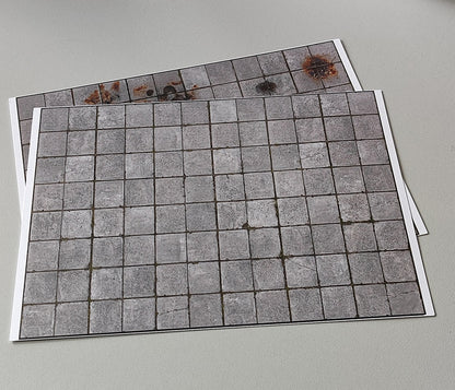 Set of 2 Decorative Sheets Concrete Slab Flooring Square Slabs H0 Gauge