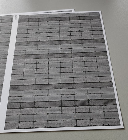 Set of 2 Decorative Sheets - East German Concrete Slab Path - H0 Gauge