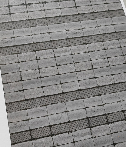 Set of 2 Decorative Sheets - East German Concrete Slab Path - H0 Gauge