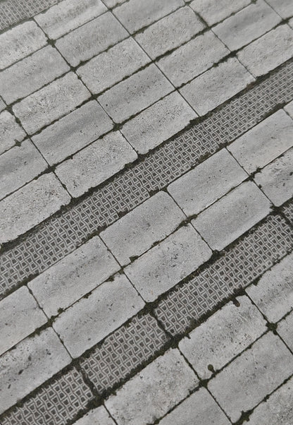 Set of 2 Decorative Sheets - East German Concrete Slab Path - H0 Gauge