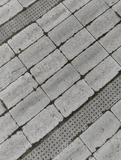 Set of 2 Decorative Sheets - East German Concrete Slab Path - H0 Gauge