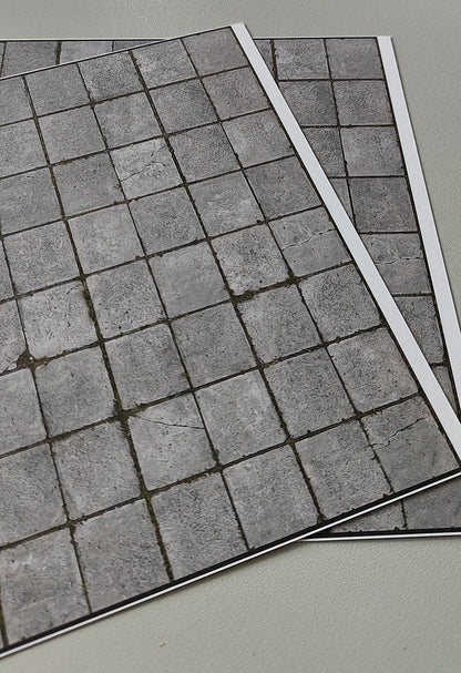 Set of 2 Decorative Sheets Concrete Slab Flooring Square Slabs H0 Gauge