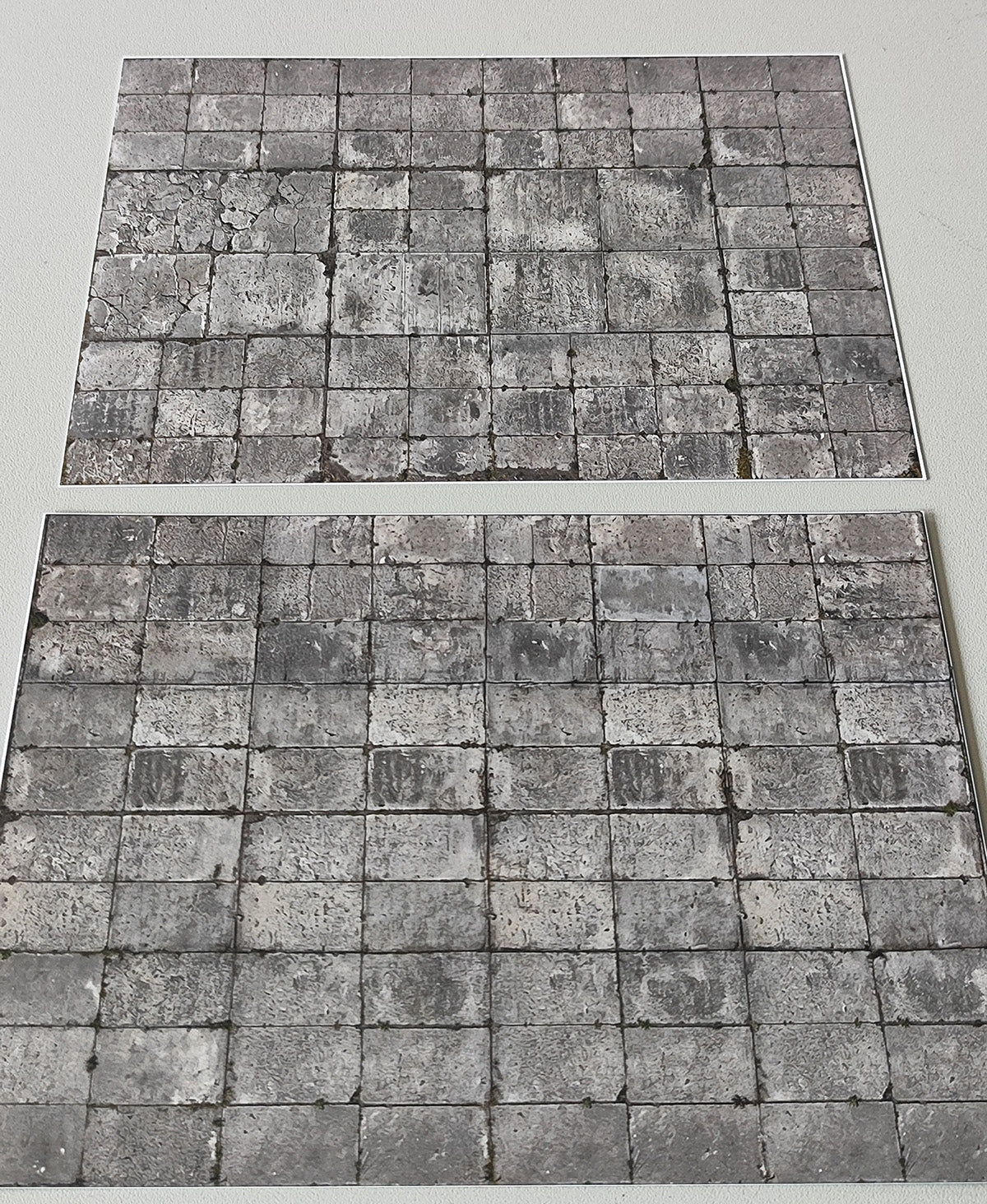 2er Set Dekorbögen verwitterter Betonplattenboden in Spur N | DB00000120