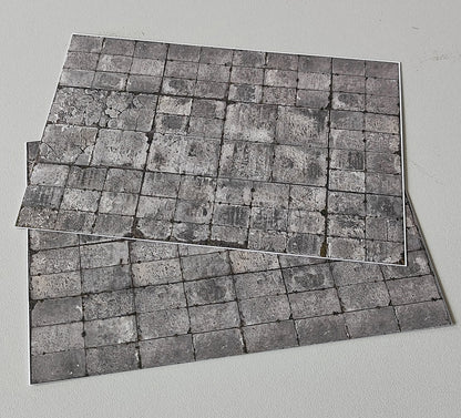Set of 2 Decor Sheets Weathered Concrete Slab Flooring in N Gauge