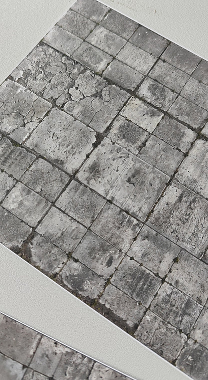 Set of 2 Decor Sheets Weathered Concrete Slab Flooring in N Gauge
