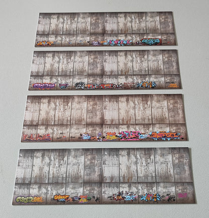 Decorative Arches Concrete Wall with and without Graffiti N Scale for Ramps and Walls