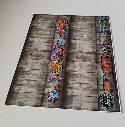 Decorative Arches Concrete Wall with Graffiti H0 Gauge for Ramps and Walls