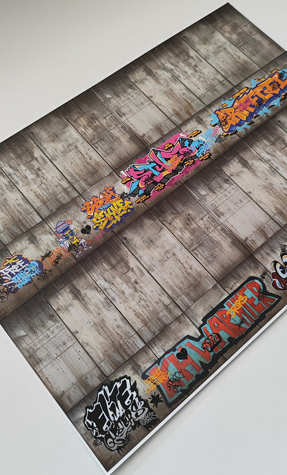 Decorative Arches Concrete Wall with Graffiti H0 Gauge for Ramps and Walls