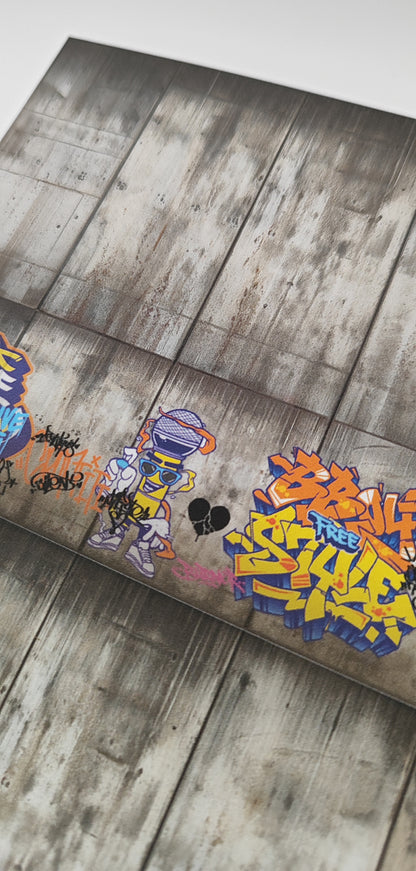 Decorative Arches Concrete Wall with Graffiti H0 Gauge for Ramps and Walls