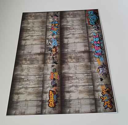 Decorative Arches Concrete Wall with Graffiti H0 Gauge for Ramps and Walls