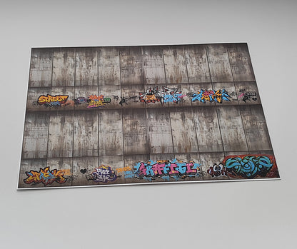 Decorative Arches Concrete Wall with Graffiti H0 Gauge for Ramps and Walls