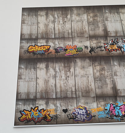 Decorative Arches Concrete Wall with Graffiti H0 Gauge for Ramps and Walls