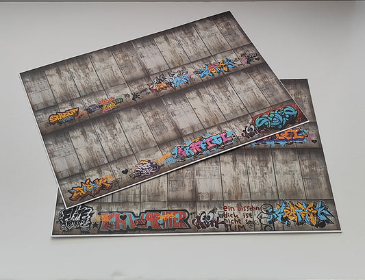 Dekorbögen Betonwand mit Graffitis Spur H0 für Rampen und Wände