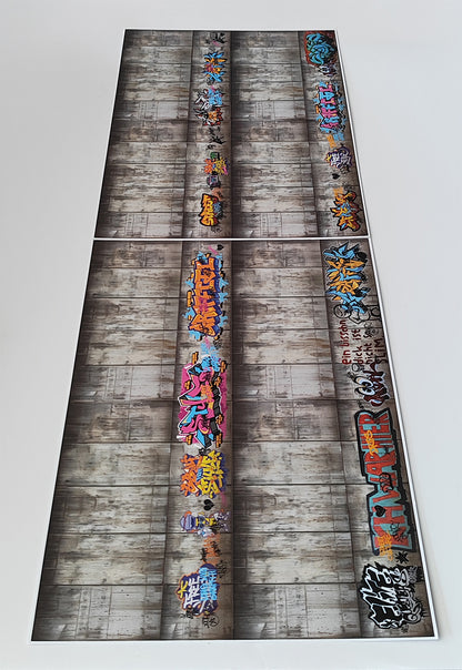 Decorative Arches Concrete Wall with Graffiti H0 Gauge for Ramps and Walls