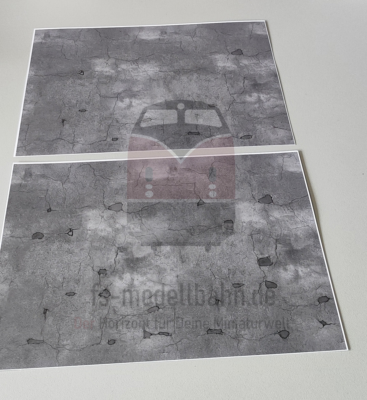 2er Set Dekorbögen dunkler Asphalt mit Rissen und Flickstellen in Spur H0 | DB00000133