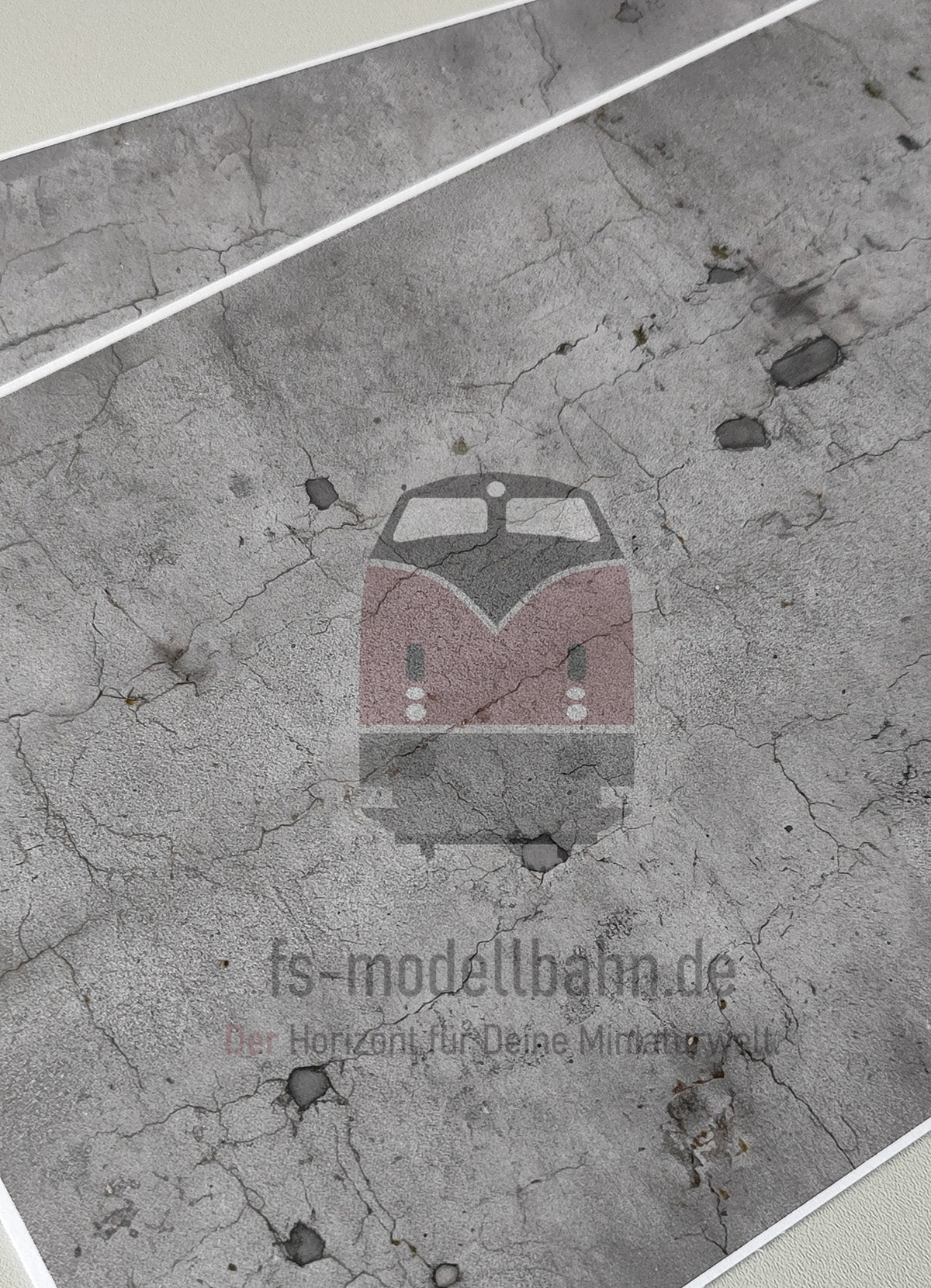 2er Set Dekorbögen heller Asphalt mit Rissen und Flickstellen in Spur H0 | DB00000134