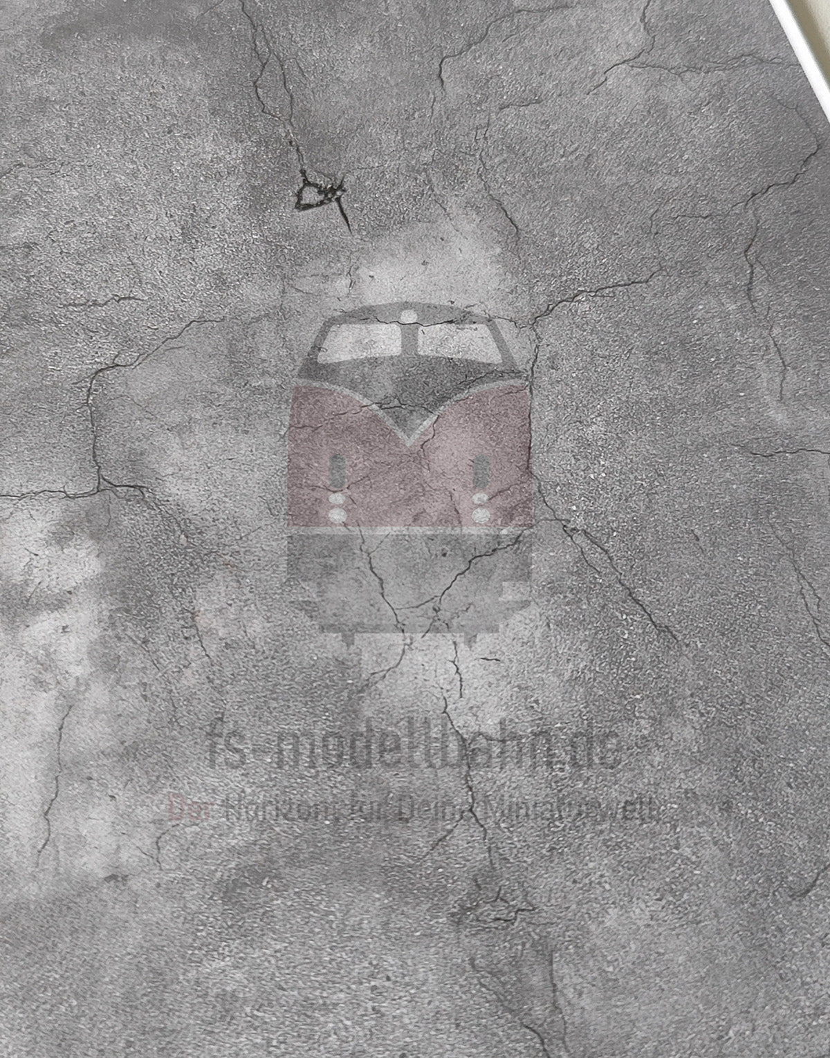 2er Set Dekorbögen dunkler Asphalt mit Rissen und Flickstellen in Spur H0 | DB00000133