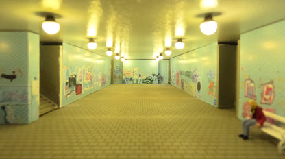 Decorative Arches Tiled Wall H0 Gauge for Underpasses and Stations
