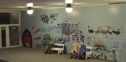 Decorative Arches Tiled Wall H0 Gauge for Underpasses and Stations