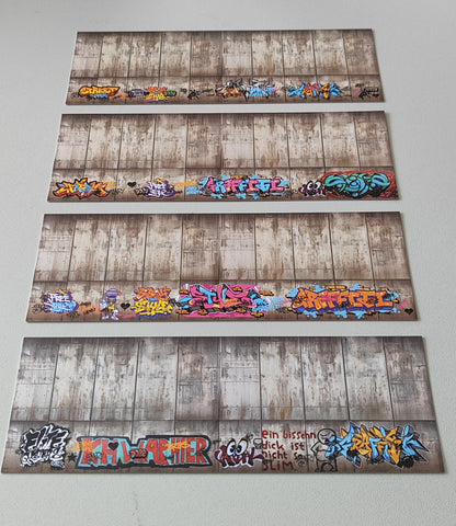 Decorative Arches Concrete Wall with and without Graffiti N Scale for Ramps and Walls