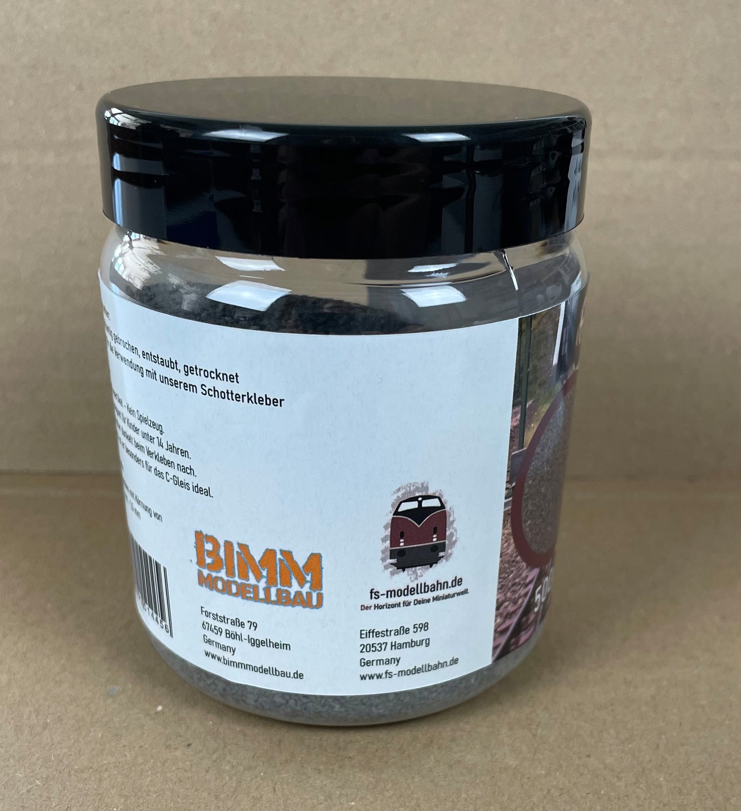 Basalt Gleisschotter 500g Dose – ideal für das Märklin C-Gleis
