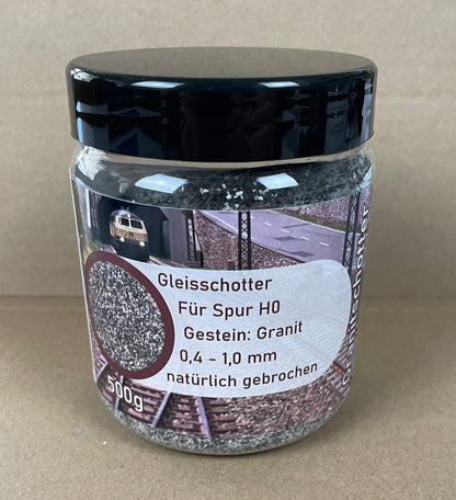 Granite track ballast 500 g tin for H0 scale