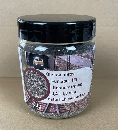 Granite track ballast 500 g tin for H0 scale