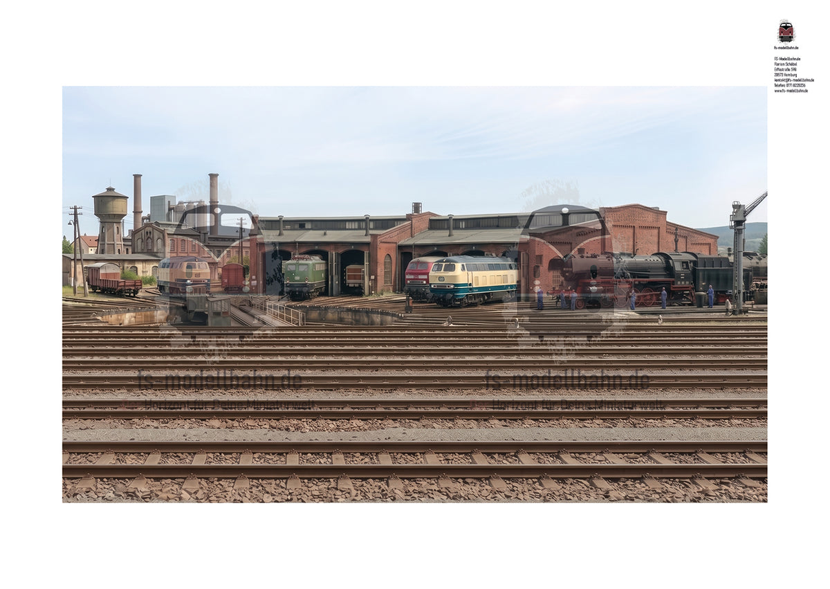 Scenarium Hintergrund mit Bahnbetriebswerk | SC00000144