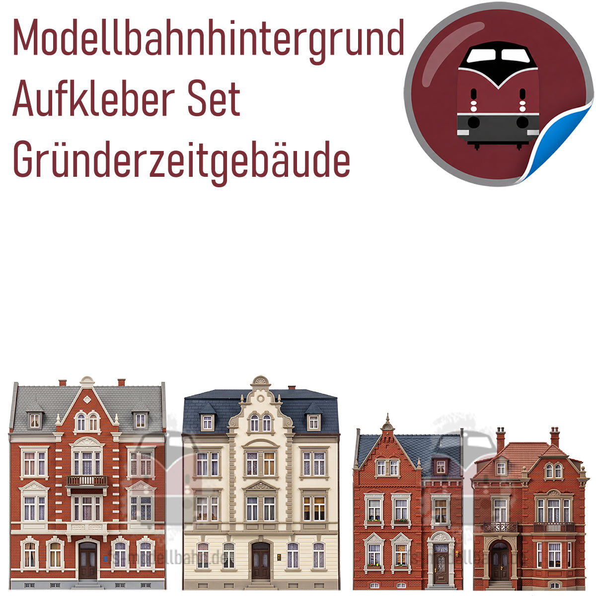 Modellbahnhintergrund 2er Set Aufkleber Gründerzeit Fassadenfronten Spur H0 1zu87 | KM00000140