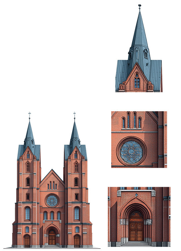 Modellbahnhintergrund Gotischer Dom 40 cm hoch 25 cm breit Spur TT 1zu120 zum Download