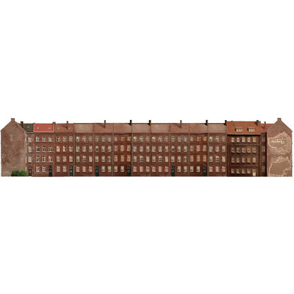 Model Railway Background in N Gauge 1:160 51cm Wide Backyard Buildings