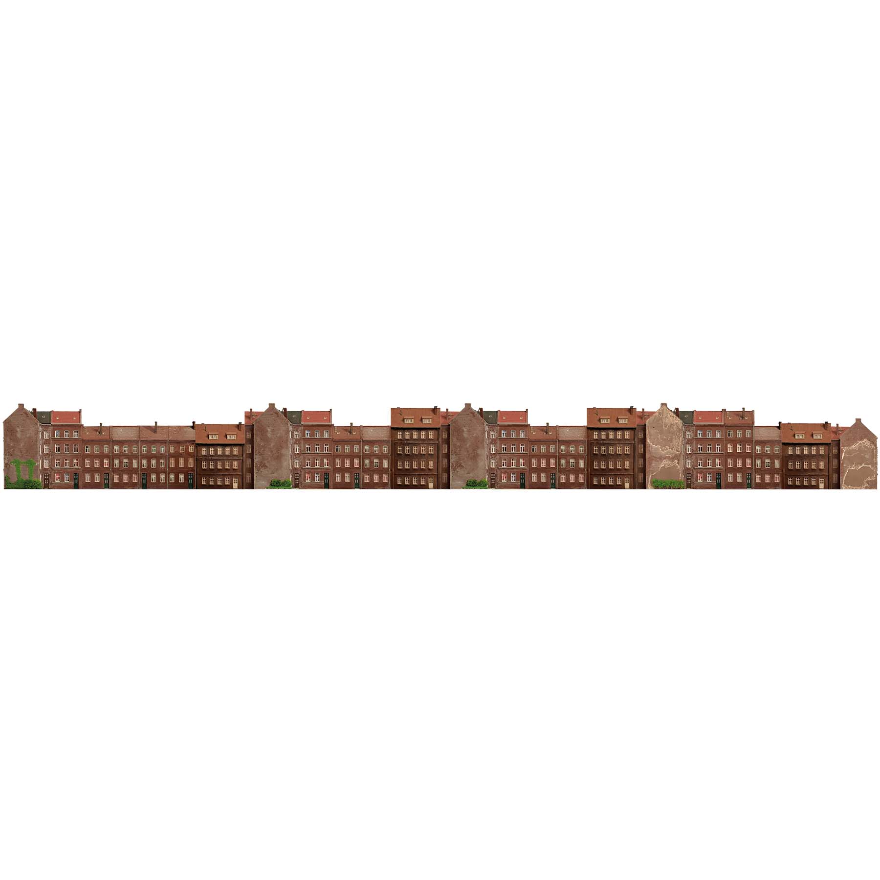 Modellbahn Background Model railway background with backyard buildings of various roof heigh ...