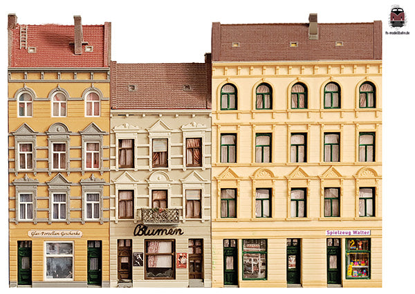 Modellbahn Background Model railway background old buildings facades module supplementary sh ...