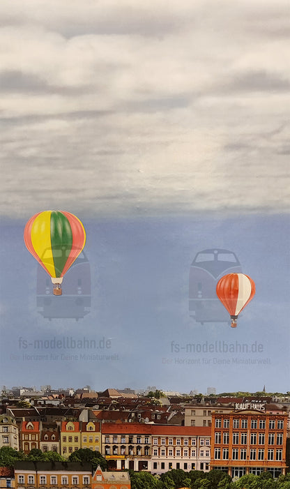 Hot air balloons as an addition to any H0 scale 1:87 model railway background