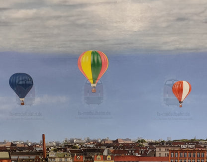 Hot air balloons as an addition to any H0 scale 1:87 model railway background