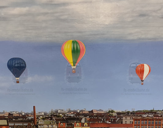 Heißluftballons als Ergänzung zu jedem Modellbahnhintergrund Spur H0 1zu87